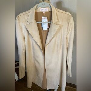 Philosophy Camel Cream Duster jacket sz M NWT faux leather